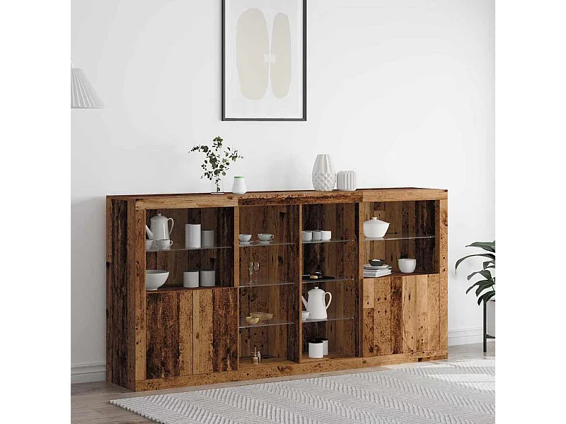 Credenza in legno antico 202 x 37 x 100 cm Legno ingegnerizzato
