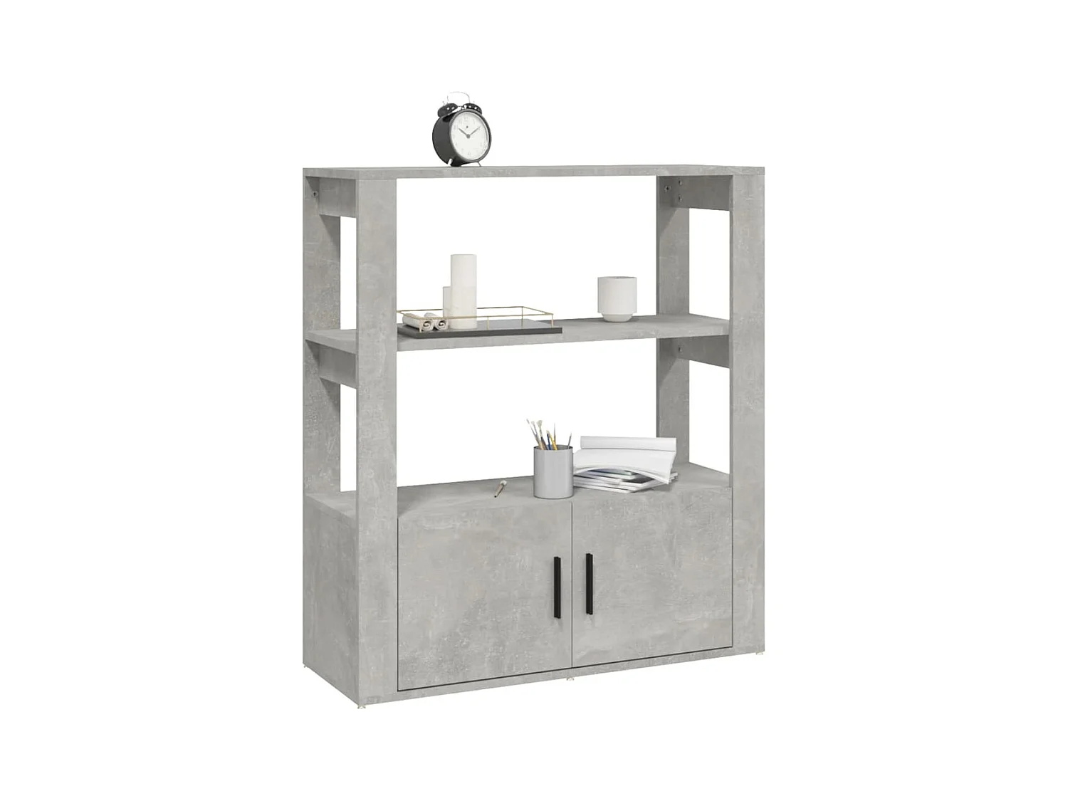 Buffet Gris béton 80x30x90 cm Bois d'ingénierie