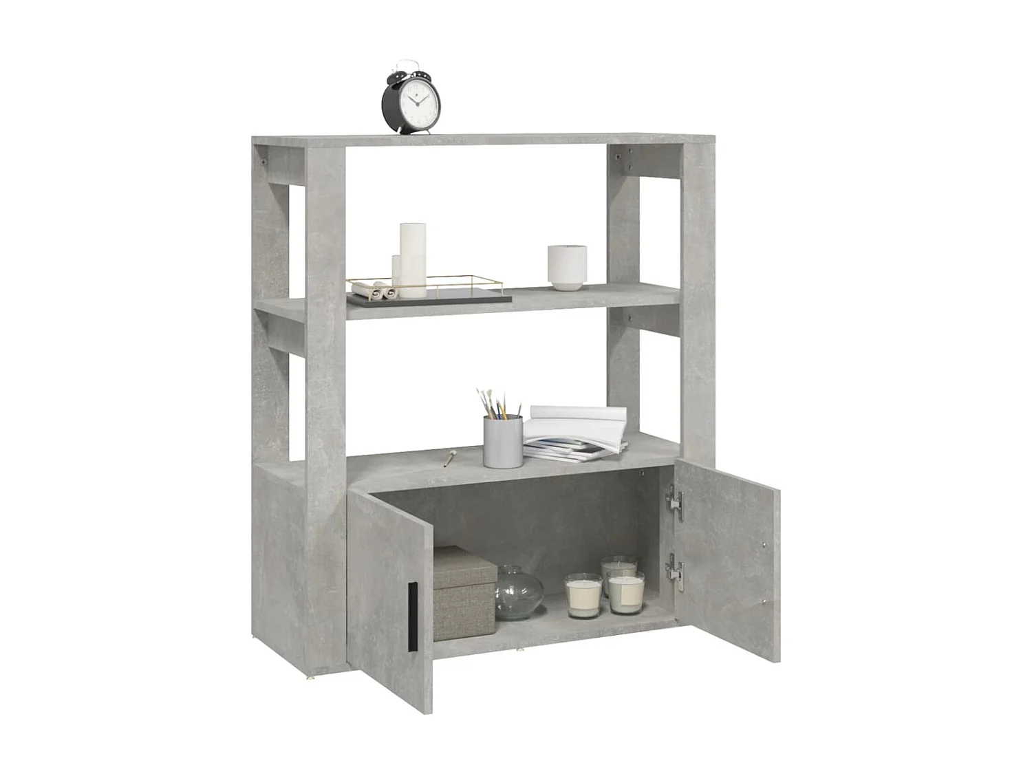 Buffet Gris béton 80x30x90 cm Bois d'ingénierie