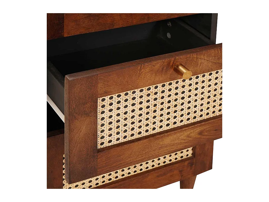 Buffet Marron 40 x 33.5 x 75 cm Rotin et bois de mango massif