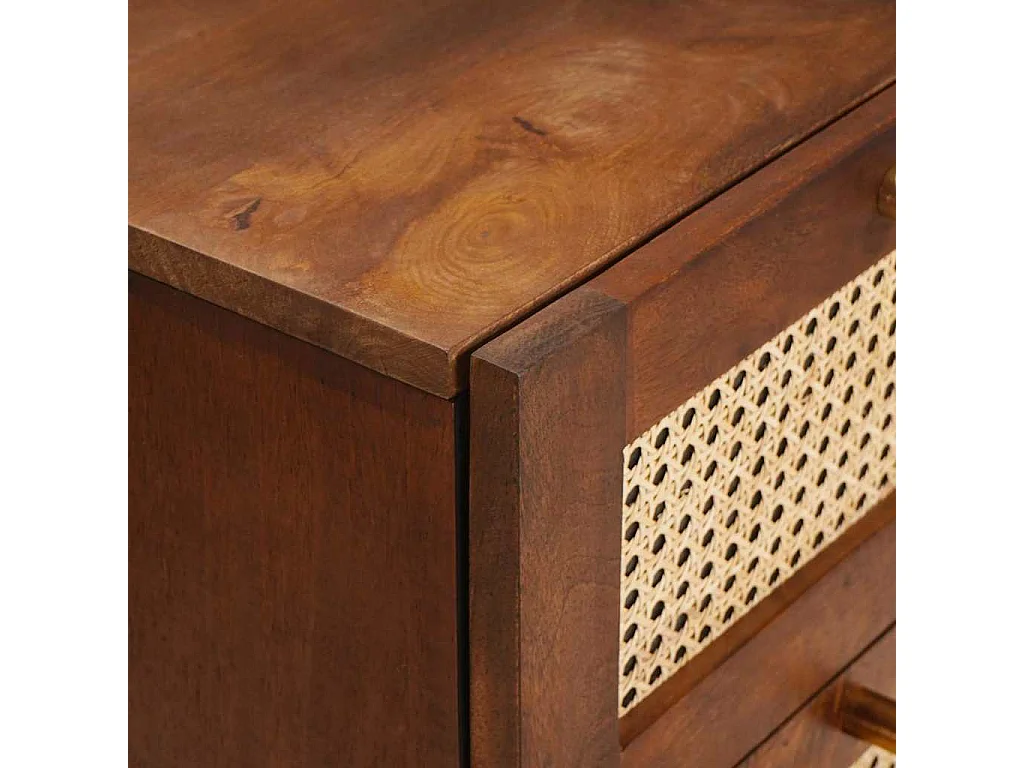 Buffet Marron 40 x 33.5 x 75 cm Rotin et bois de mango massif