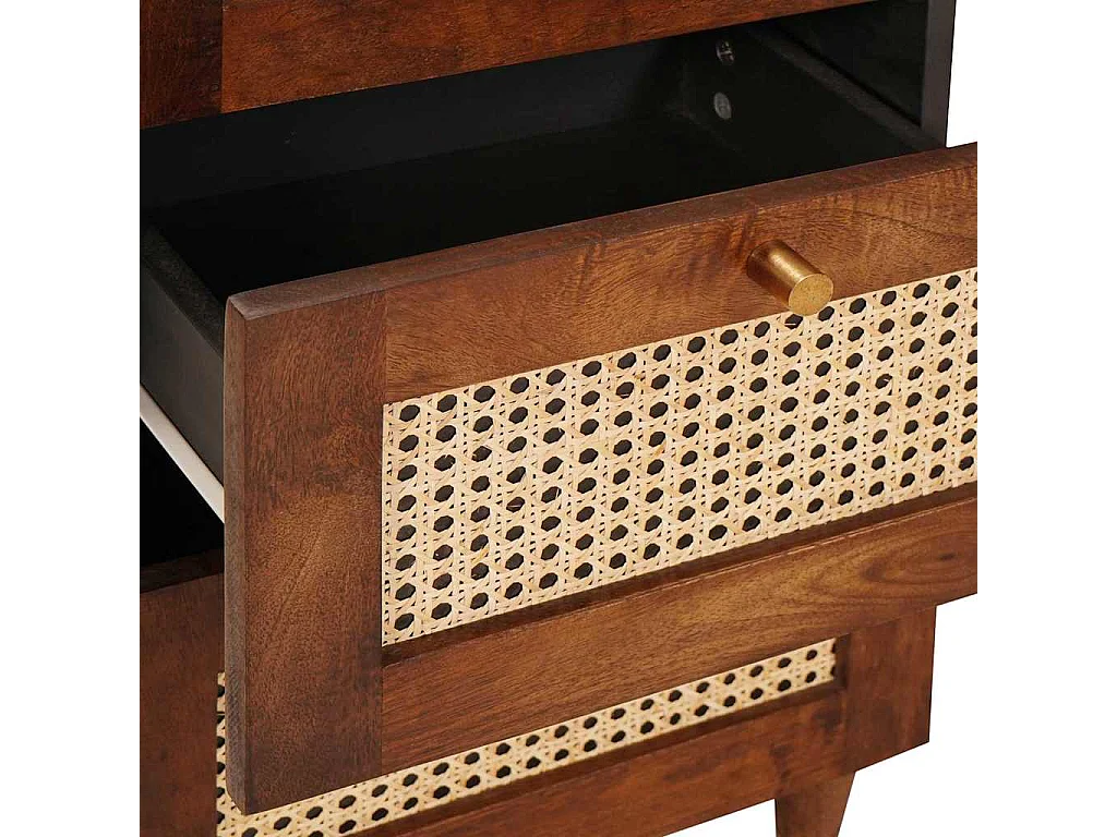 Buffet Marron 40 x 33.5 x 75 cm Rotin et bois de mango massif