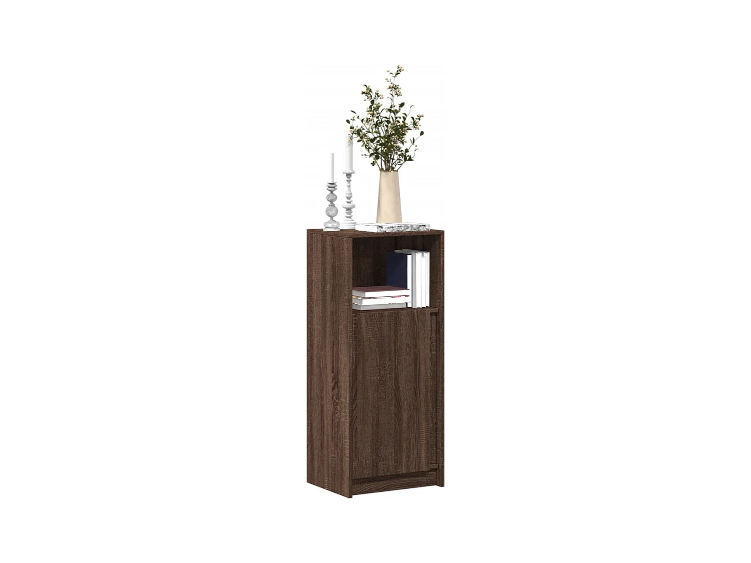 Buffet avec LED chêne marron 42,5x34x100 cm bois d'ingénierie