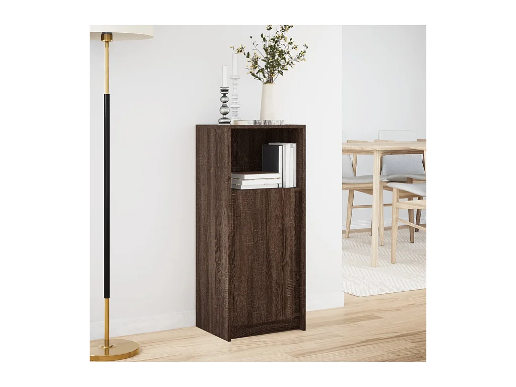 Buffet avec LED chêne marron 42,5x34x100 cm bois d'ingénierie