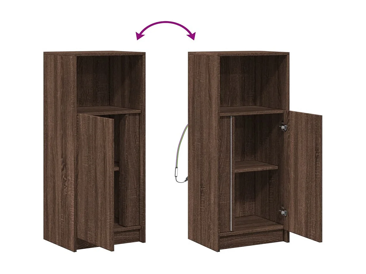 Sideboard mit LED braun Eiche 42,5x34x100 cm Holzwerkstoff