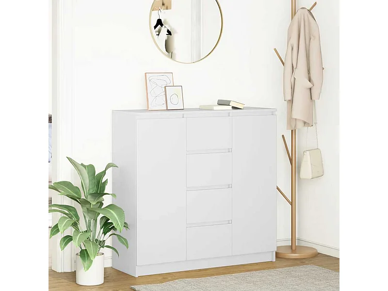 Dressoir met lades wit 100,5x35x98,5 cm bewerkt hout