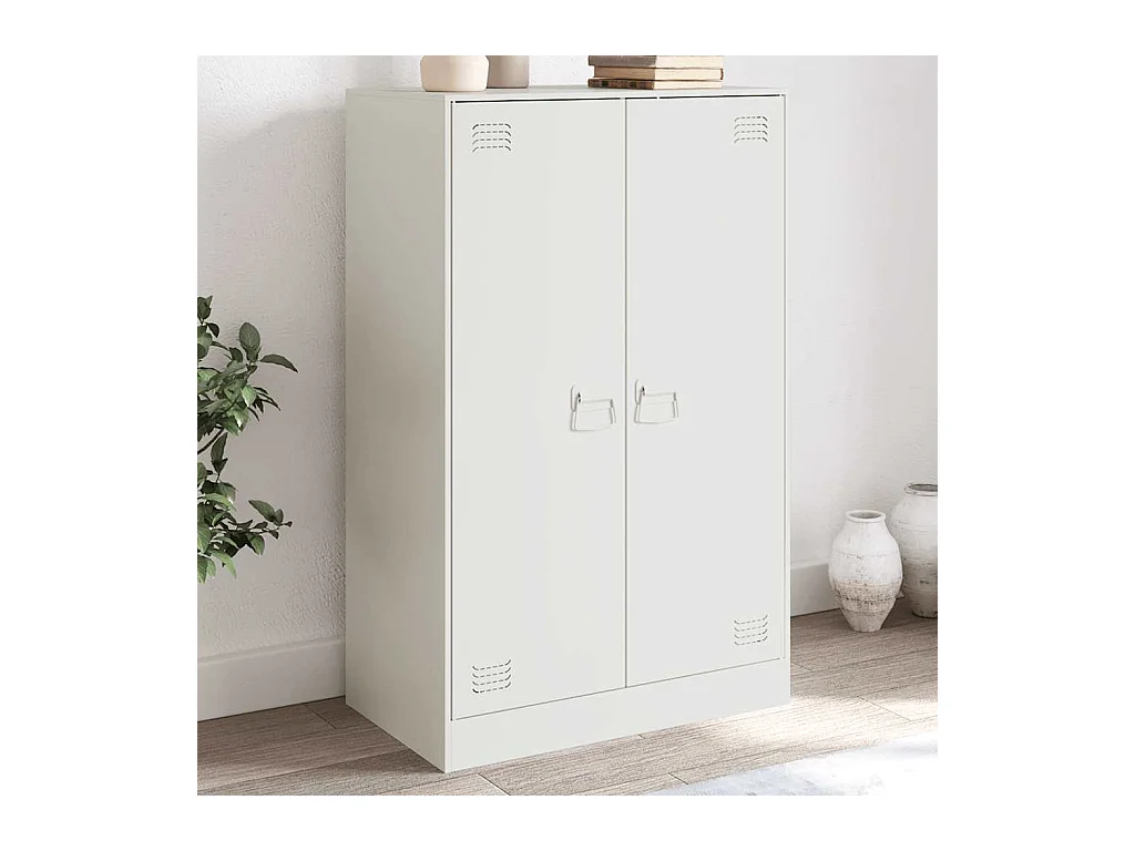 Buffet blanc 67x39x107 cm acier