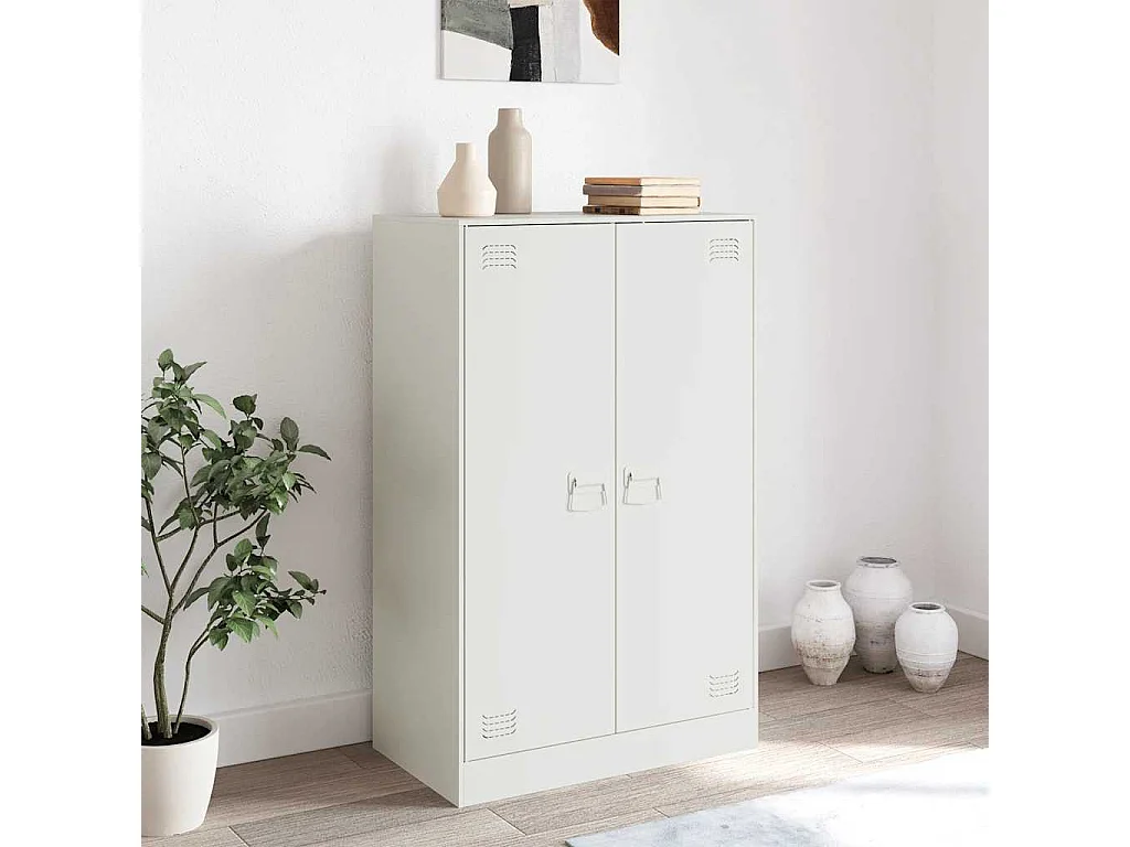 Aparador blanco 67x39x107 cm acero