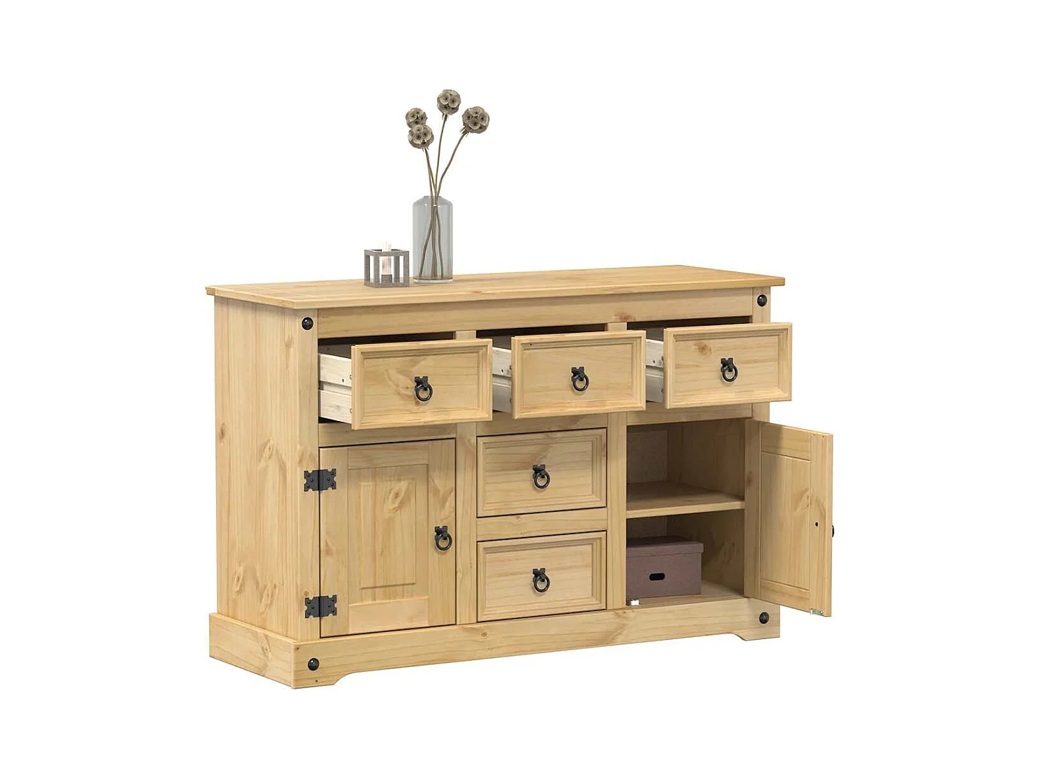 Buffet Corona 112x40x75 cm bois massif de pin