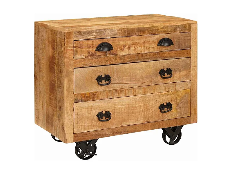 Tavolino marrone 70 x 38 x 63 cm in legno massello di mango