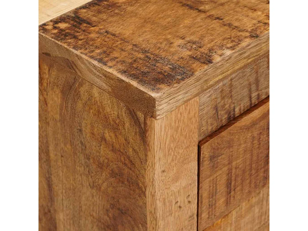 Bruine bijzettafel 70 x 38 x 63 cm massief mangohout