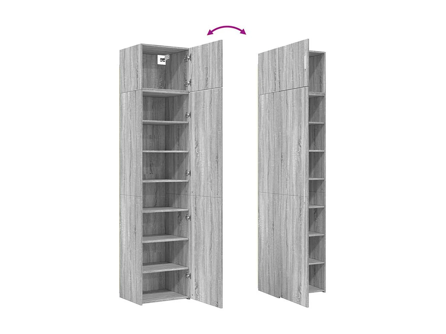 Armoire de rangement mince sonoma gris 50x42,5x225 cm