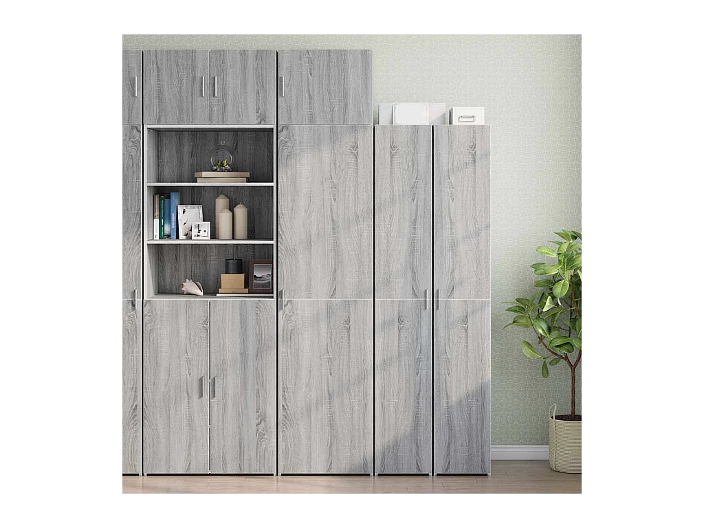 Armoire de rangement mince sonoma gris 50x42,5x225 cm