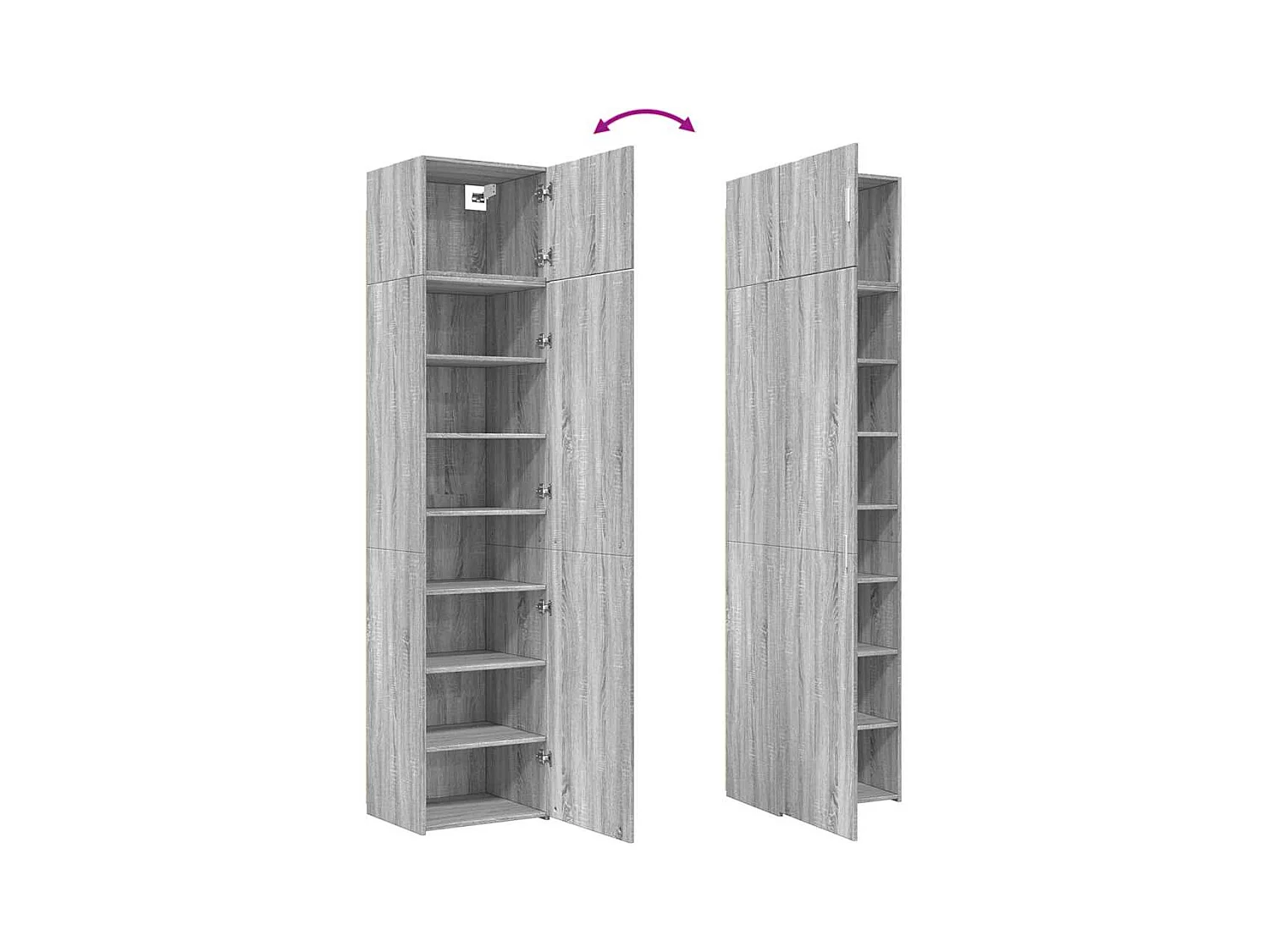 Slanke opbergkast Sonoma grijs 50x42,5x225 cm