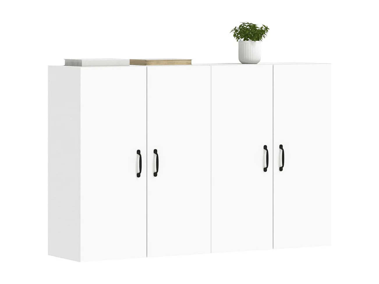 Pensili a 2 pezzi, legno ingegnerizzato bianco