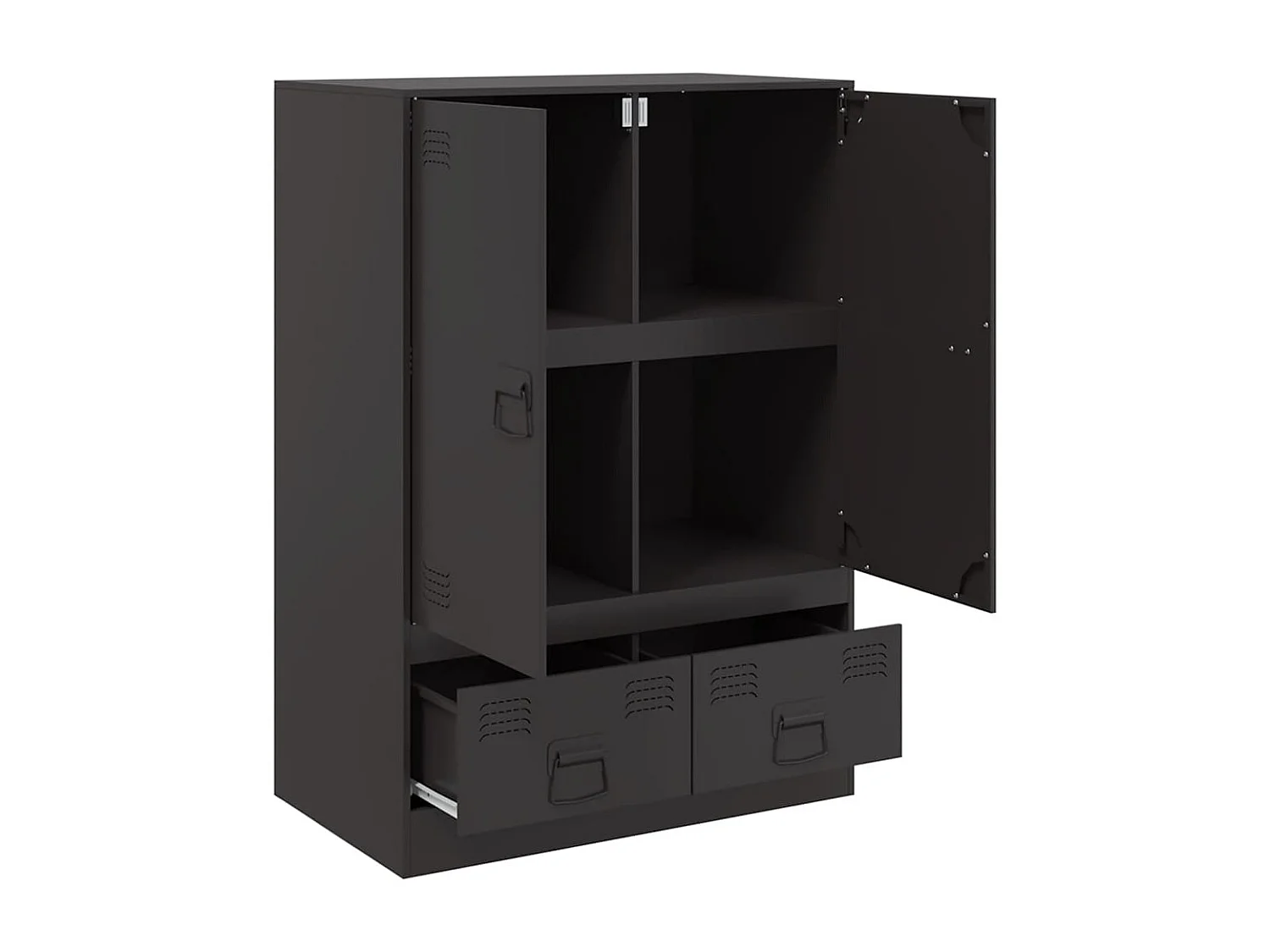 Buffet haut noir 67x39x95 cm acier