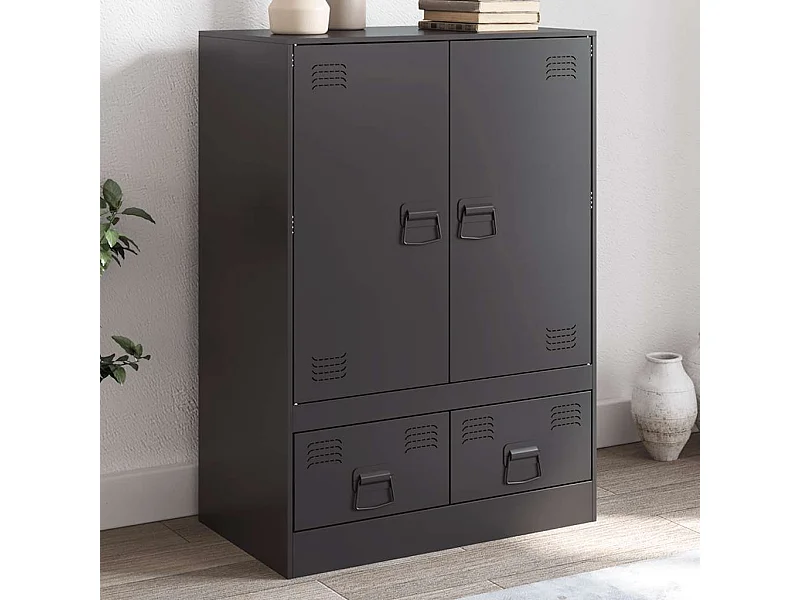 Buffet haut noir 67x39x95 cm acier