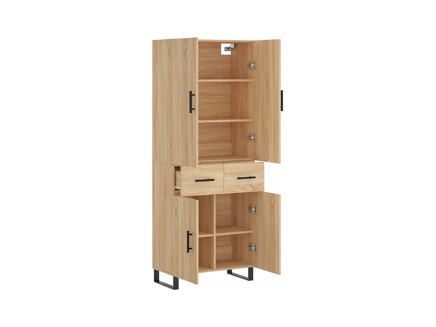 Hoog dressoir Sonoma eiken 69,5x34x180 cm Technisch hout