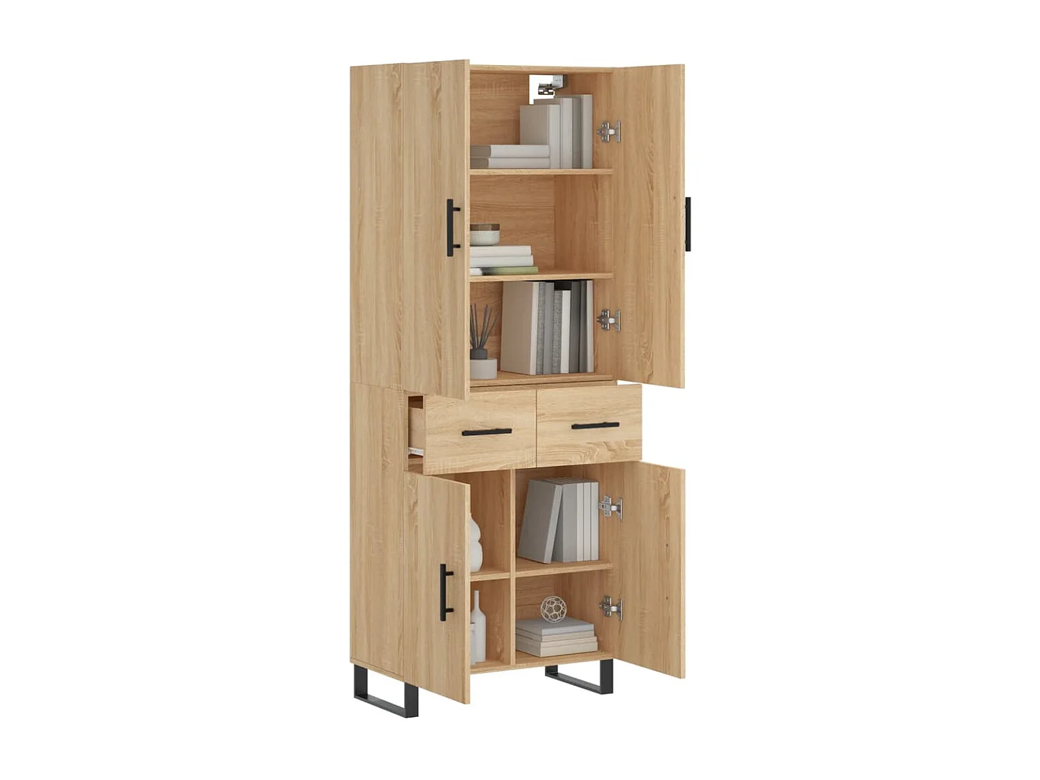 Buffet haut Chêne sonoma 69,5x34x180 cm Bois d'ingénierie