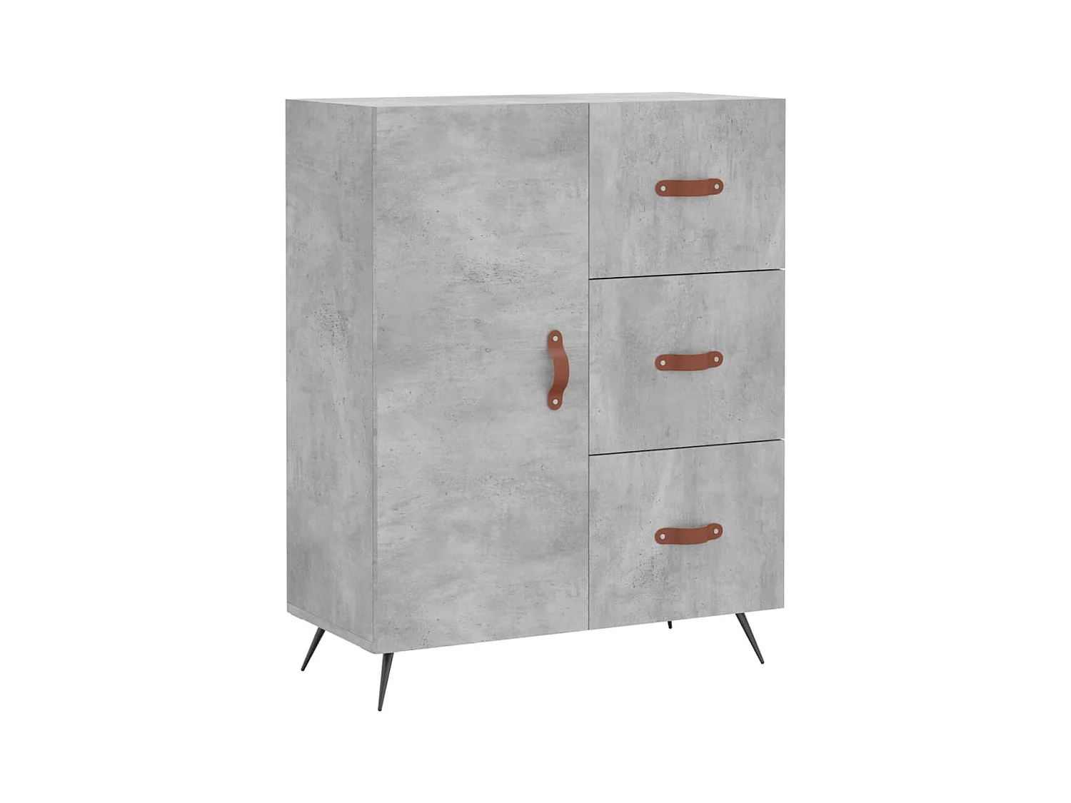 Buffet haut Gris béton 69,5x34x180 cm Bois d'ingénierie