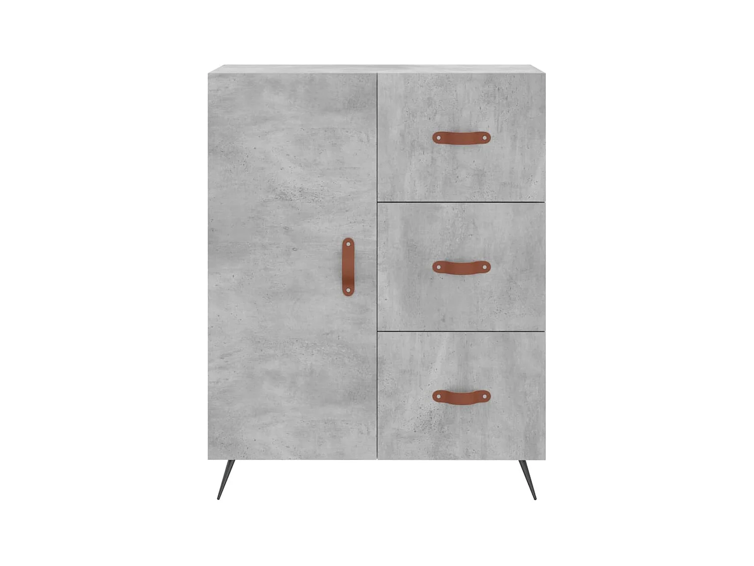 Buffet haut Gris béton 69,5x34x180 cm Bois d'ingénierie