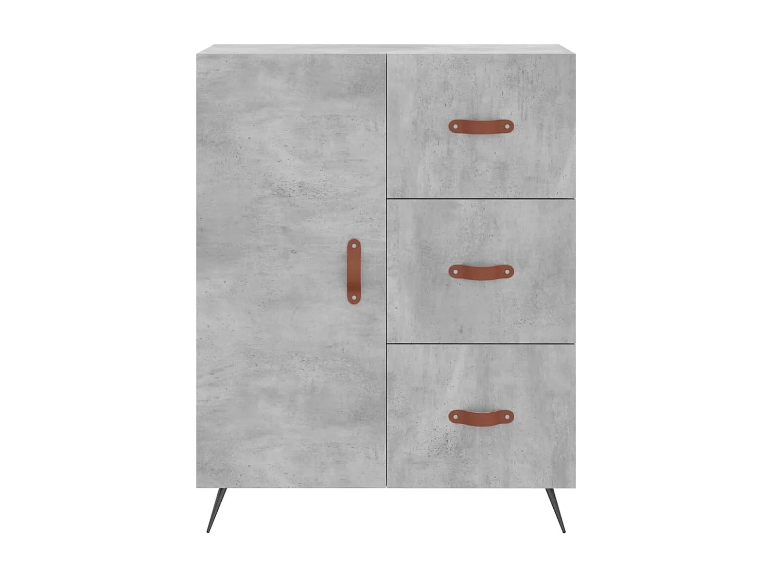 Buffet haut Gris béton 69,5x34x180 cm Bois d'ingénierie