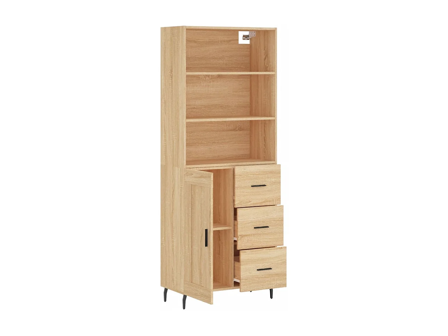 Credenza alta in rovere Sonoma 69,5x34x180 cm Legno ingegnerizzato