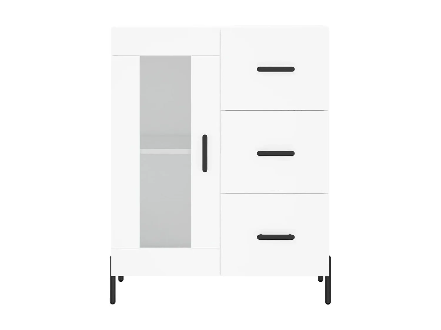 Credenza alta bianca 69,5x34x180 cm Legno ingegnerizzato