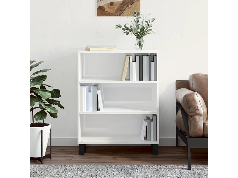 Glanzend witte plankenkast 69,5x32,5x90 cm