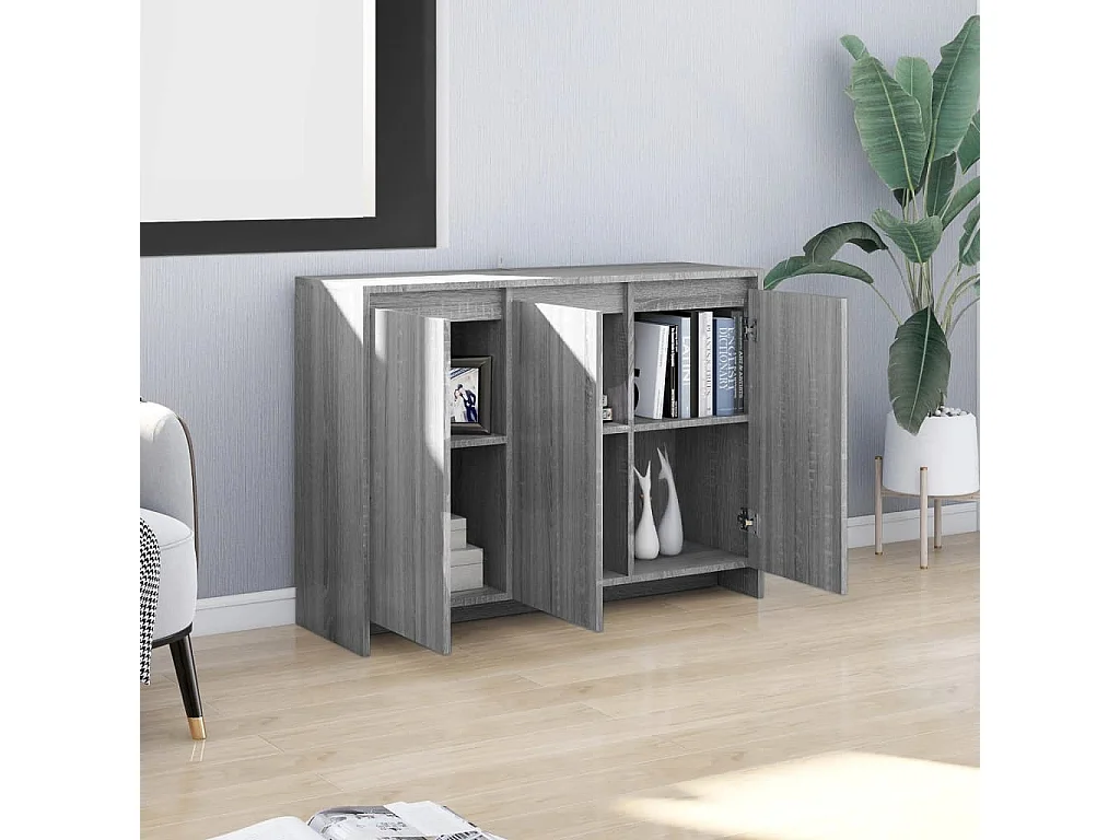 Buffet Sonoma gris 102x33x75 cm Bois d'ingénierie