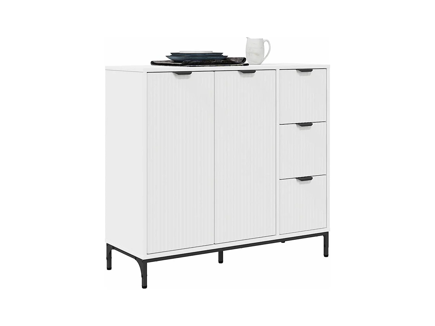 Buffet avec tiroir Blanc 89,5 x 33 x 82 cm Bois d'ingénierie