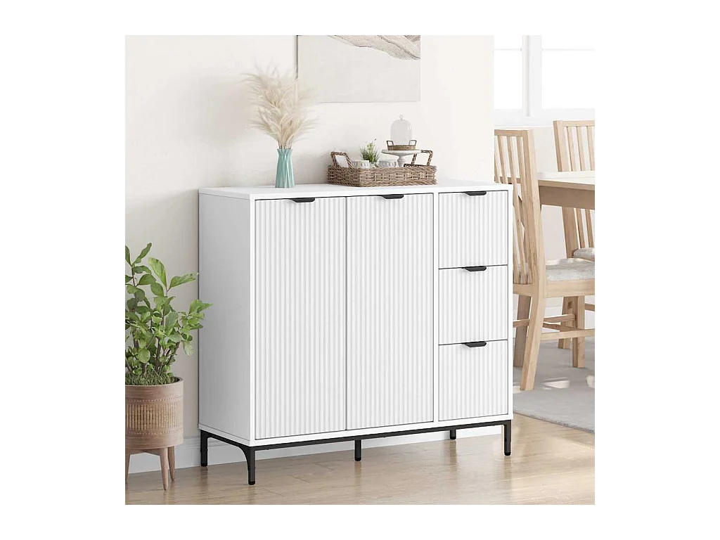 Buffet avec tiroir Blanc 89,5 x 33 x 82 cm Bois d'ingénierie