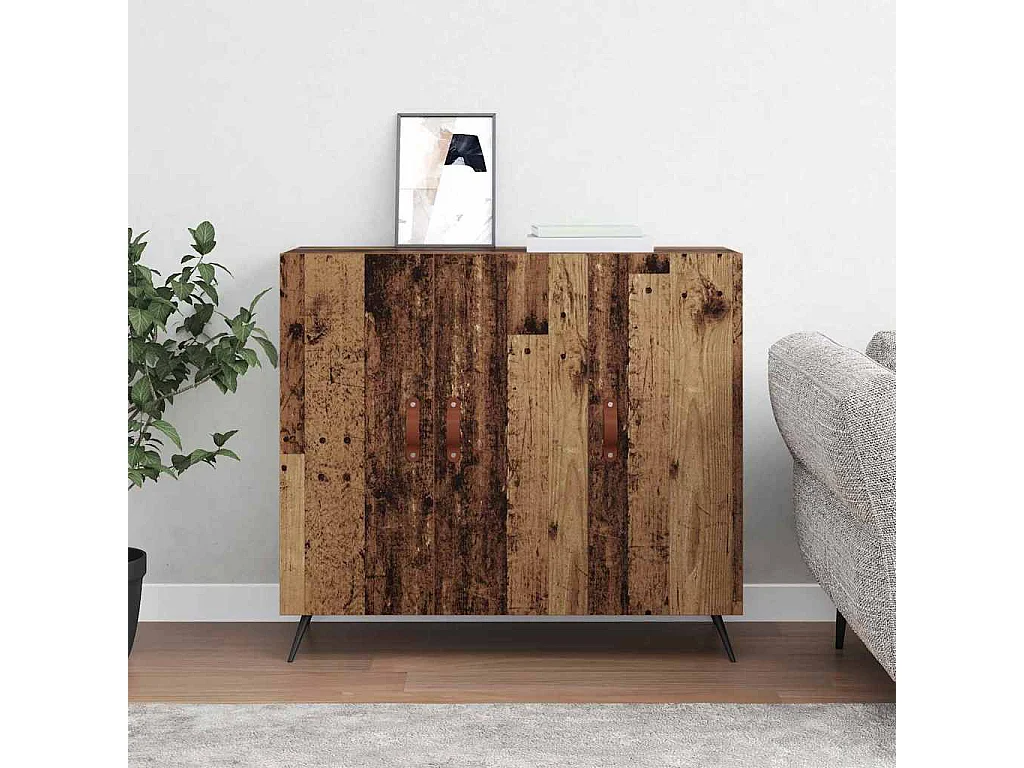 Bruin dressoir 90 x 34 x 80 cm bewerkt hout