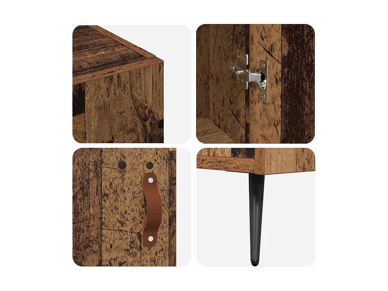 Bruin dressoir 90 x 34 x 80 cm bewerkt hout