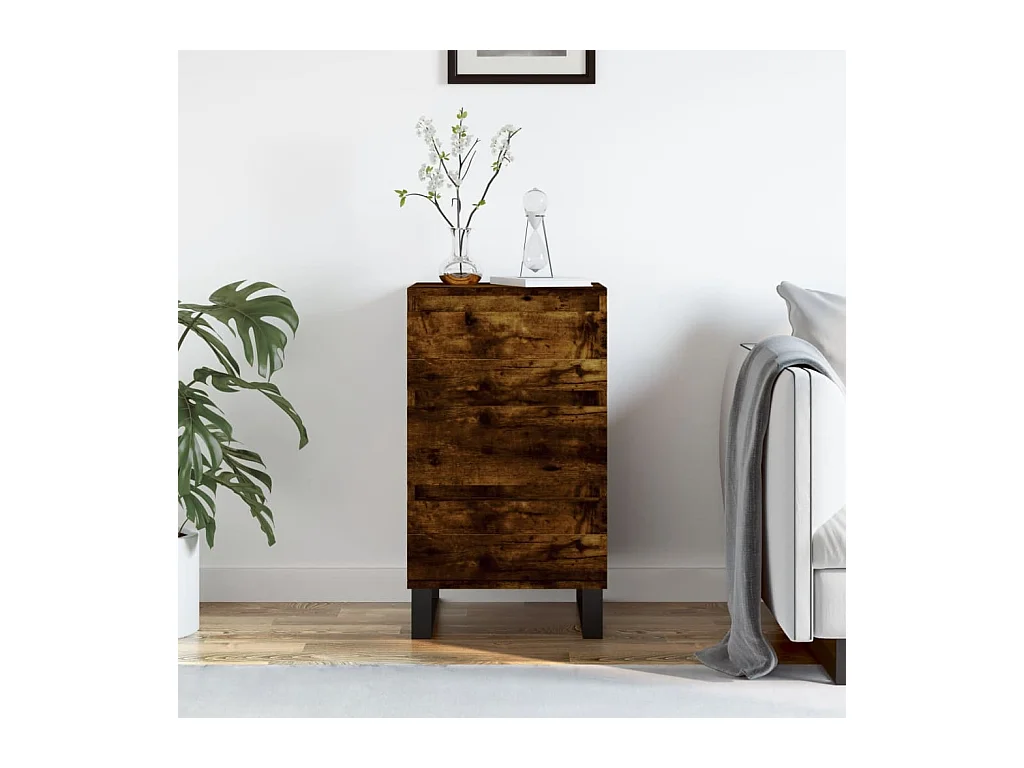 Buffet chêne fumé 40x35x70 cm bois d'ingénierie