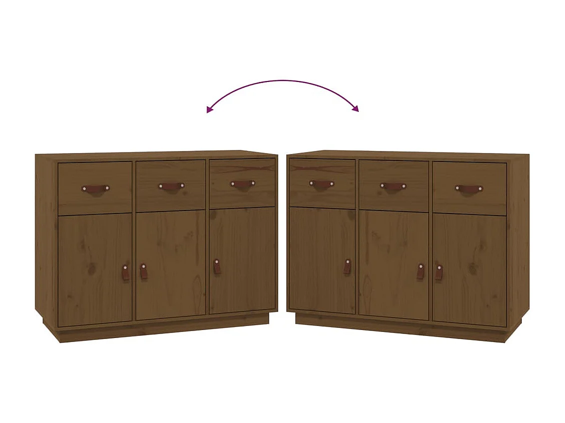 Buffet Marron miel 100x40x75 cm Bois massif de pin