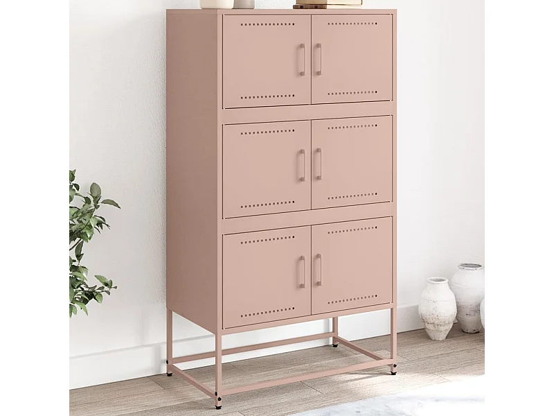 Aparador rosa 68,5x38,5x123,5 cm acero