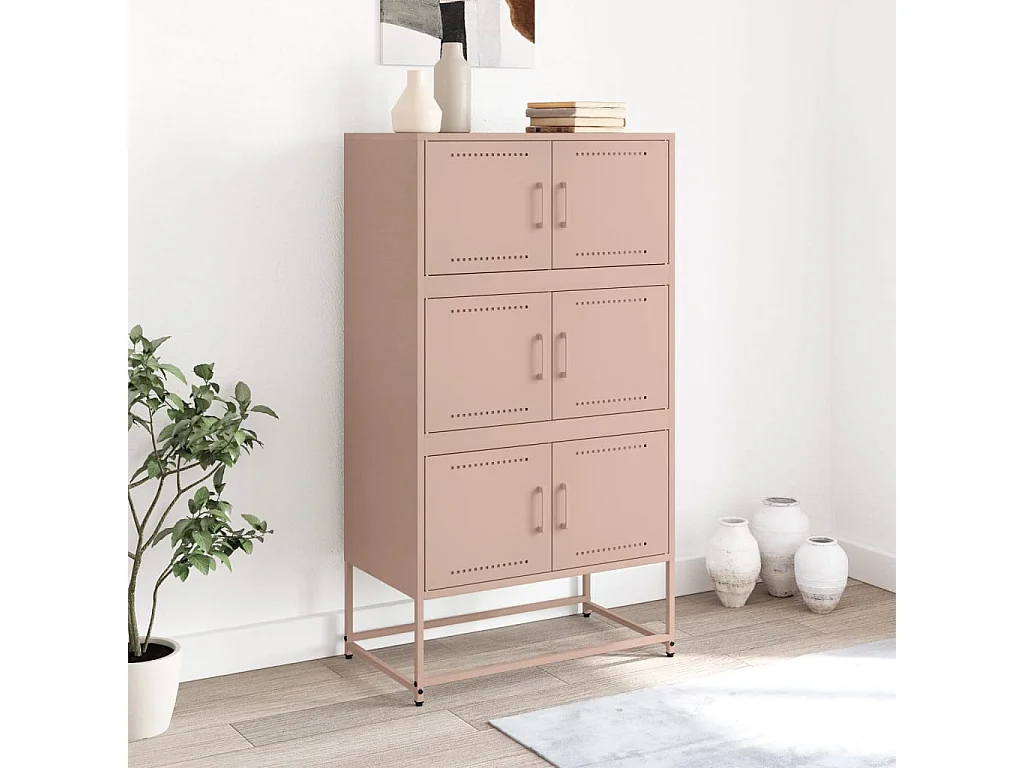 Buffet rose 68,5x38,5x123,5 cm acier