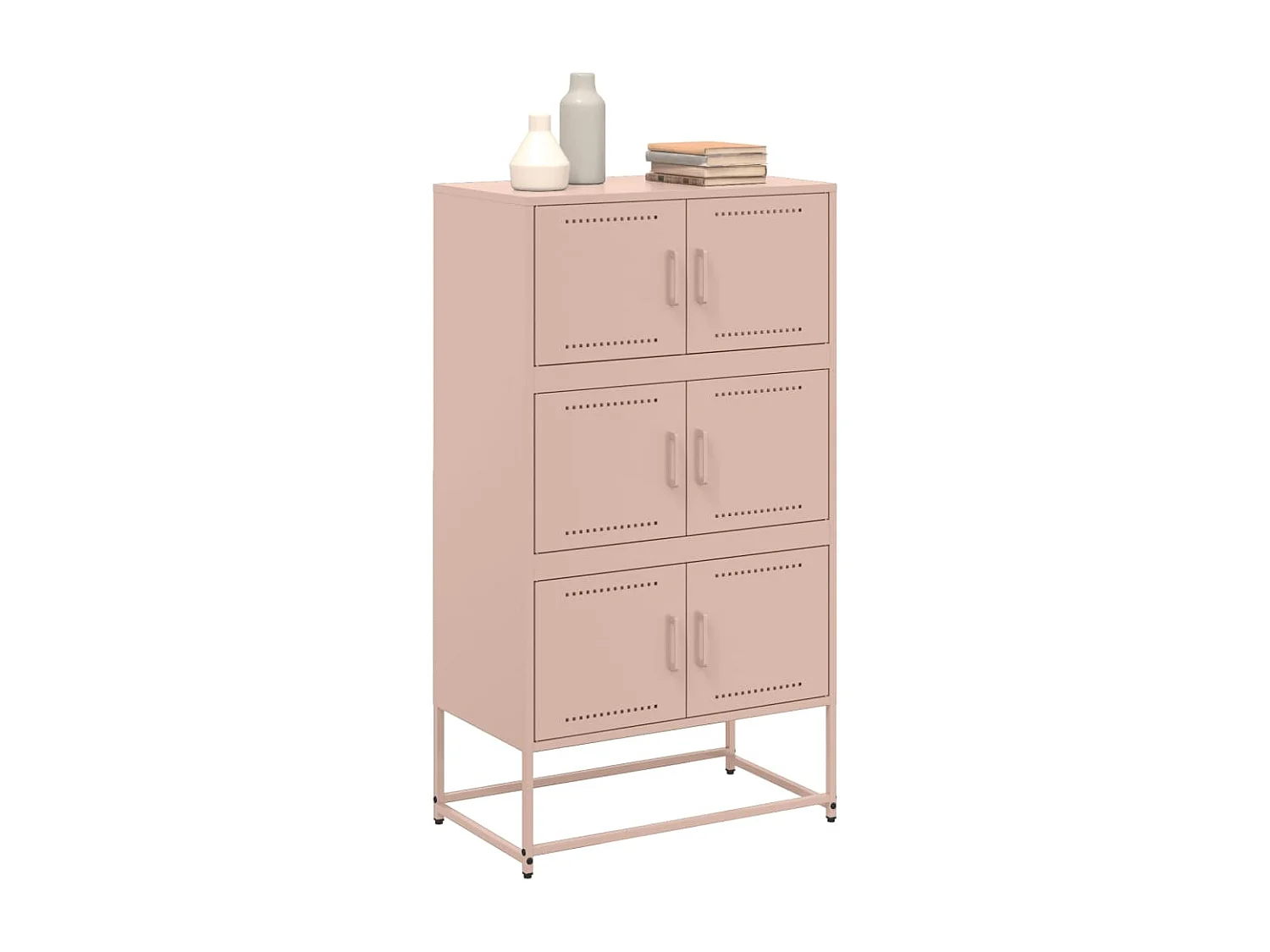 Buffet rose 68,5x38,5x123,5 cm acier