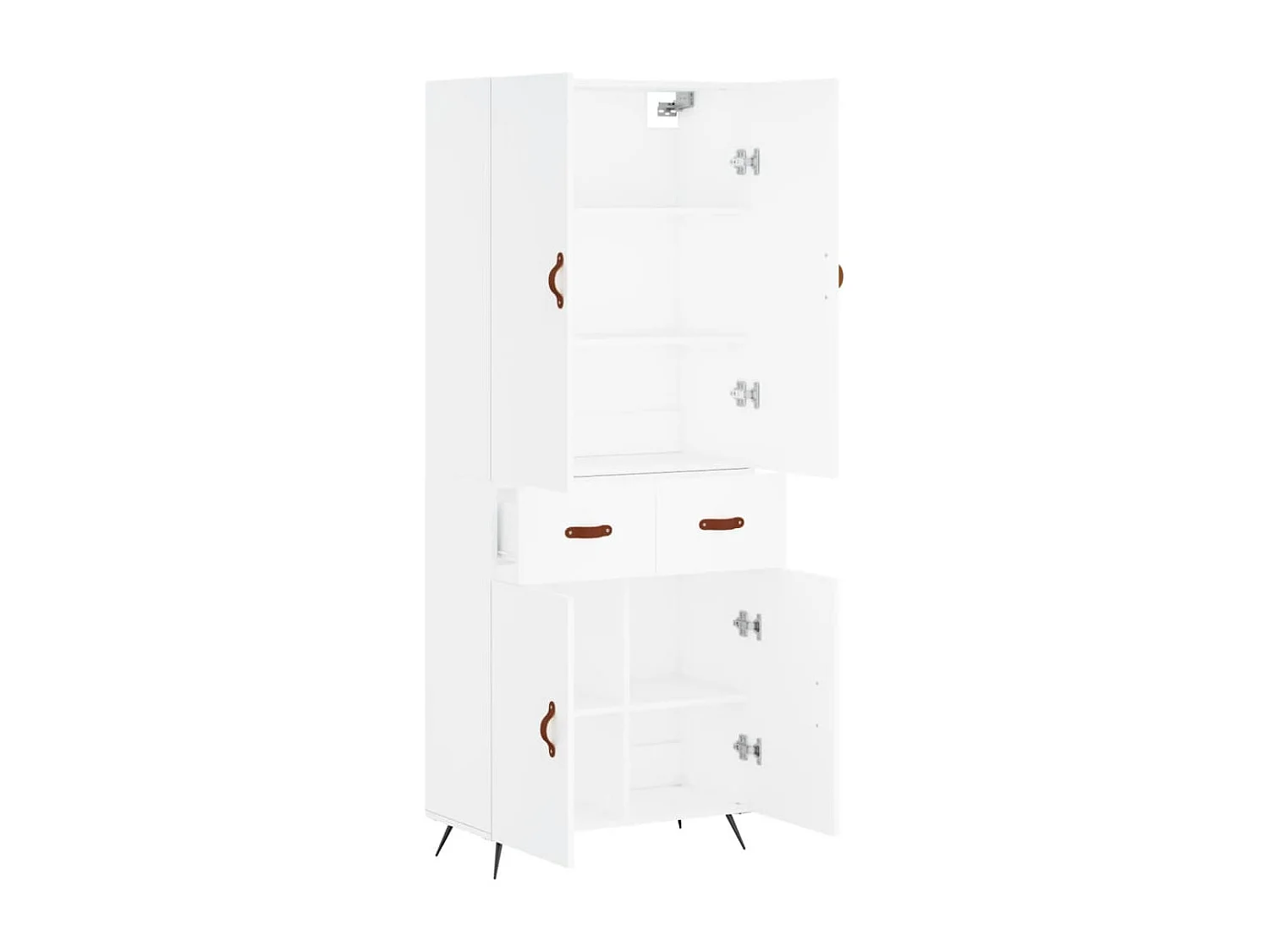 Buffet haut Blanc 69,5x34x180 cm Bois d'ingénierie