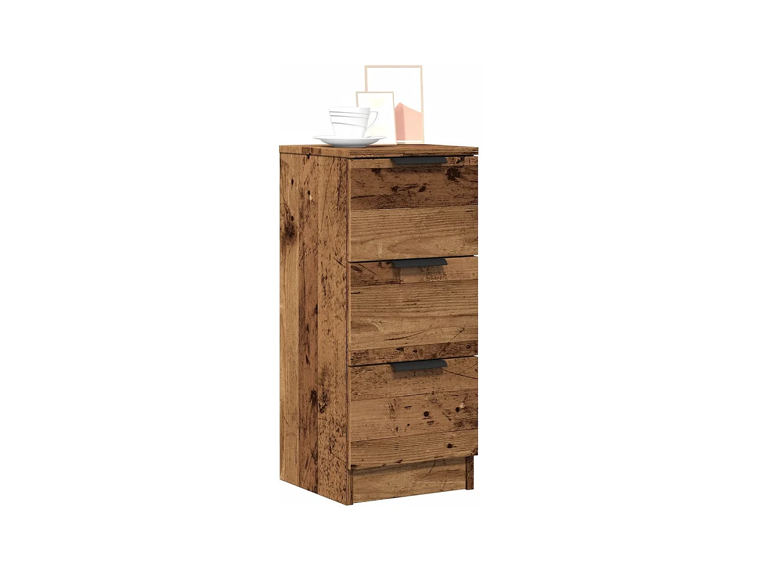 Dressoirs 2 stuks oud hout 30x30x70 cm bewerkt hout