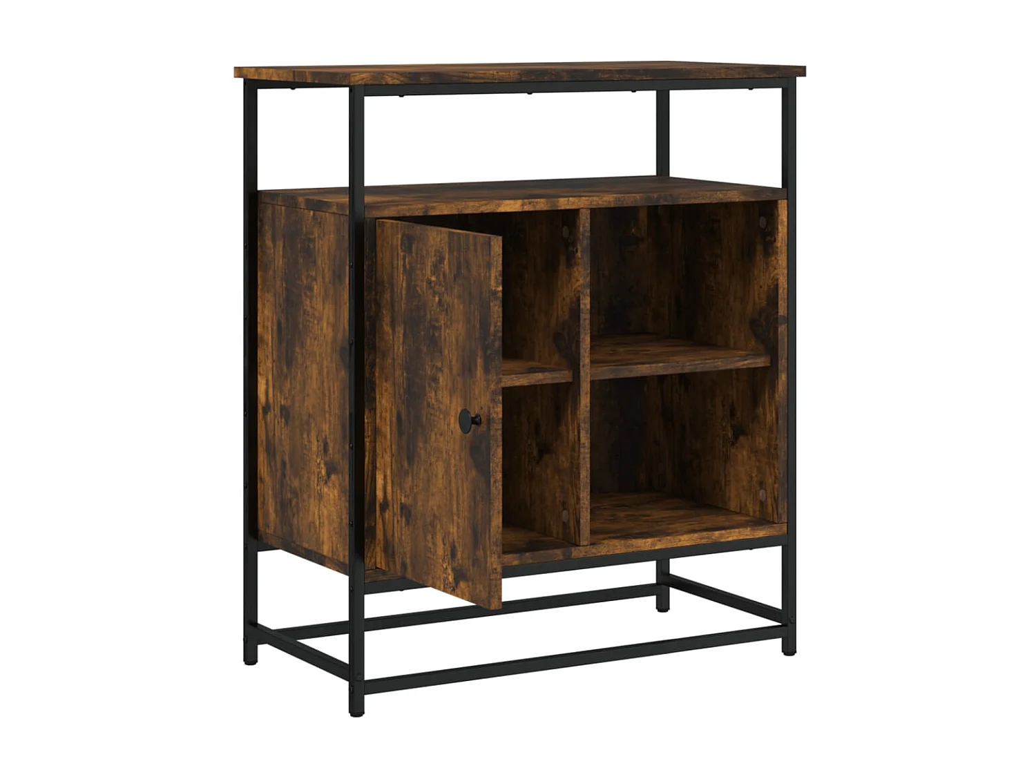 Aparador de roble ahumado 69x35x80 cm madera de ingeniería