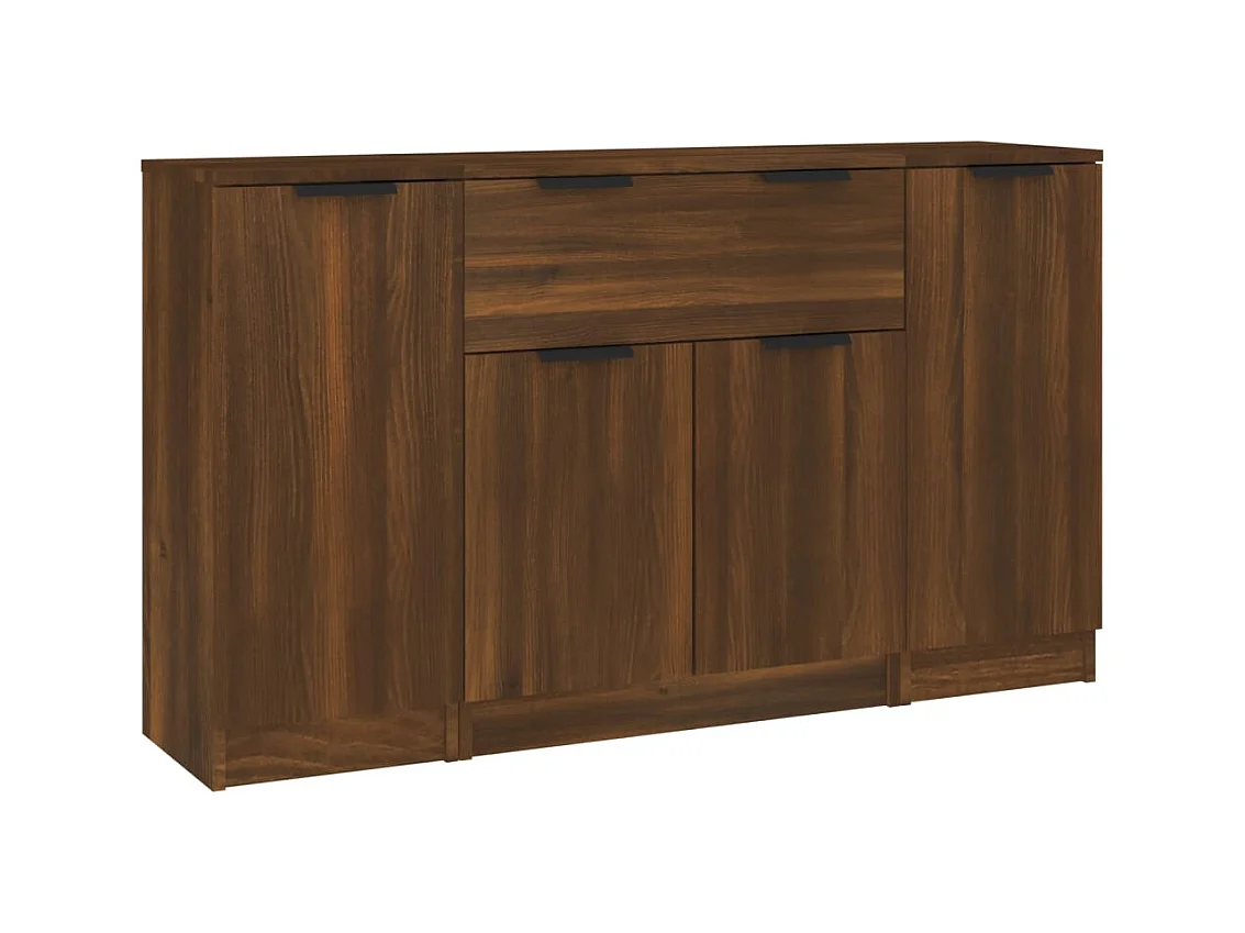 Credenze a 3 pezzi Rovere marrone Legno ingegnerizzato