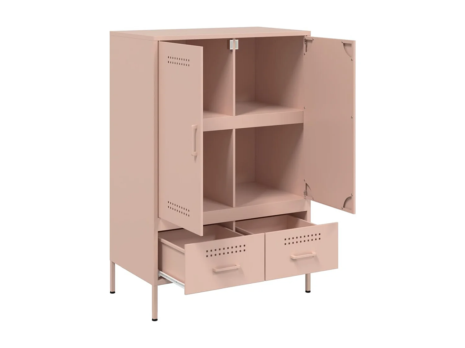 Aparador alto rosa 68x39x101,5 cm acero