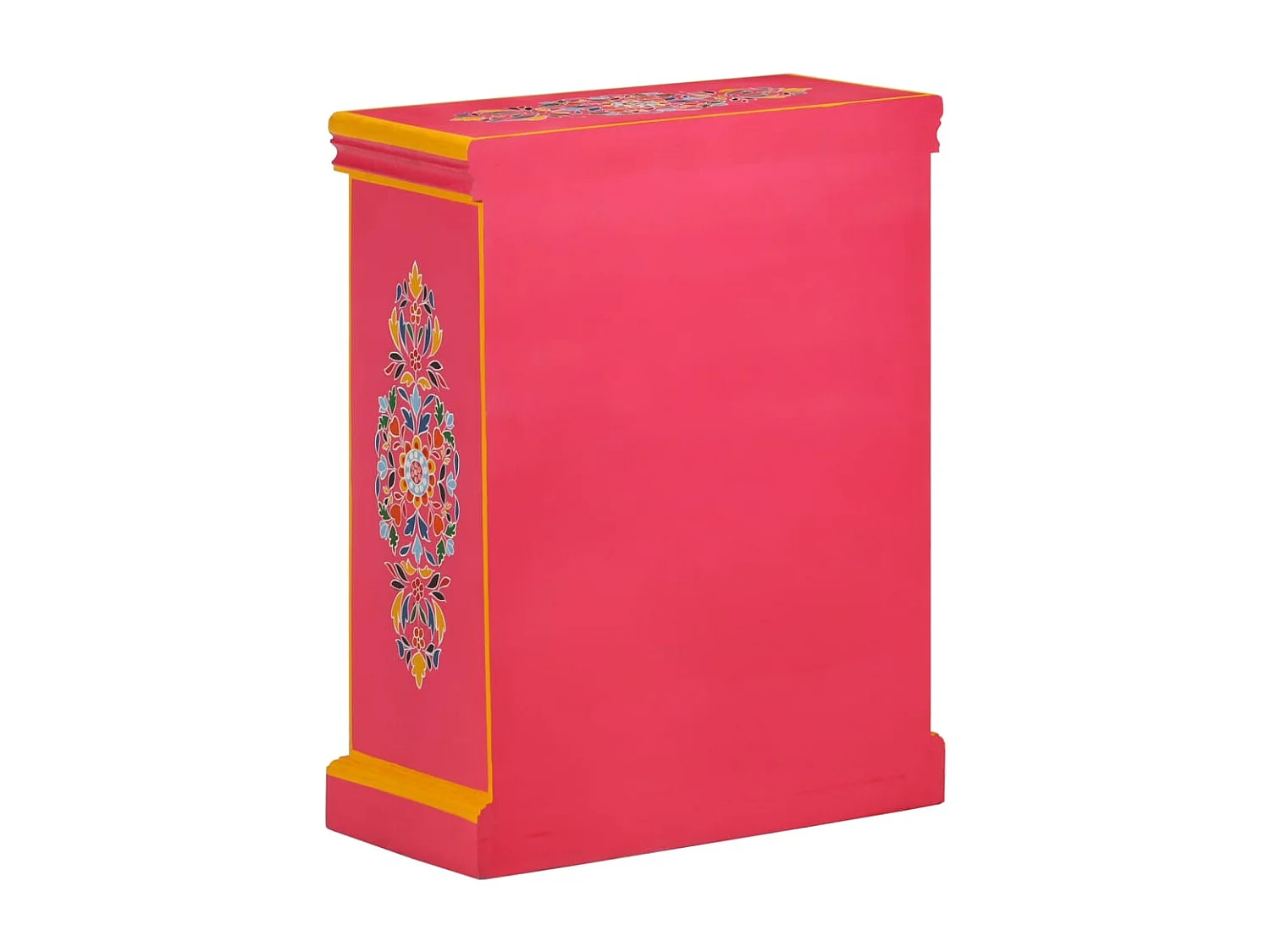 Buffet Bois massif de manguier Peinture rose à la main