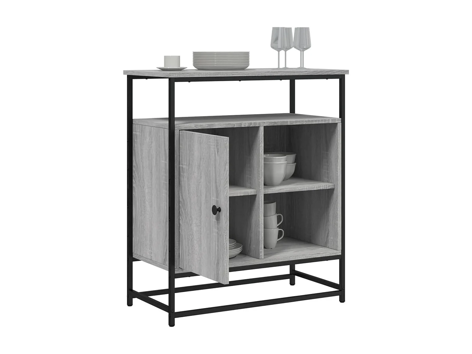 Sonoma Sideboard grau 69x35x80 cm Holzwerkstoff