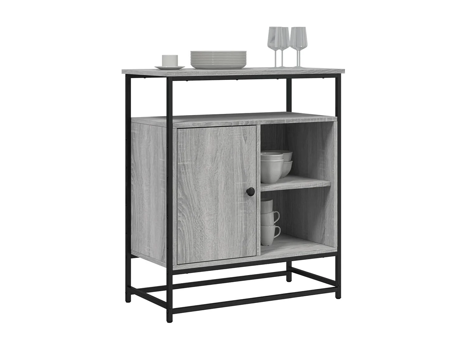 Sonoma Sideboard grau 69x35x80 cm Holzwerkstoff