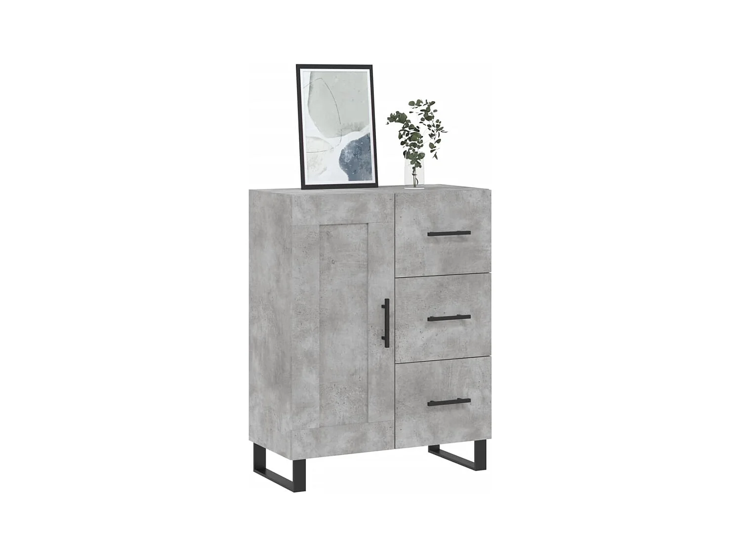 Credenza grigio cemento 69,5x34x90 cm in legno ingegnerizzato