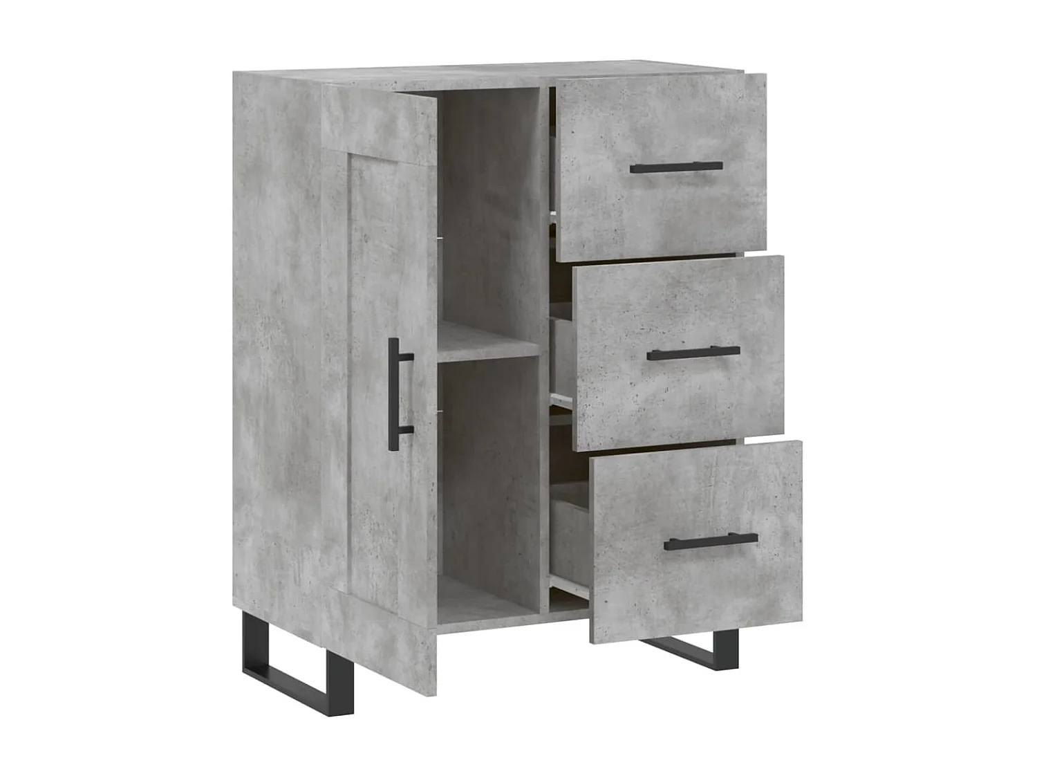 Buffet gris béton 69,5x34x90 cm bois d'ingénierie