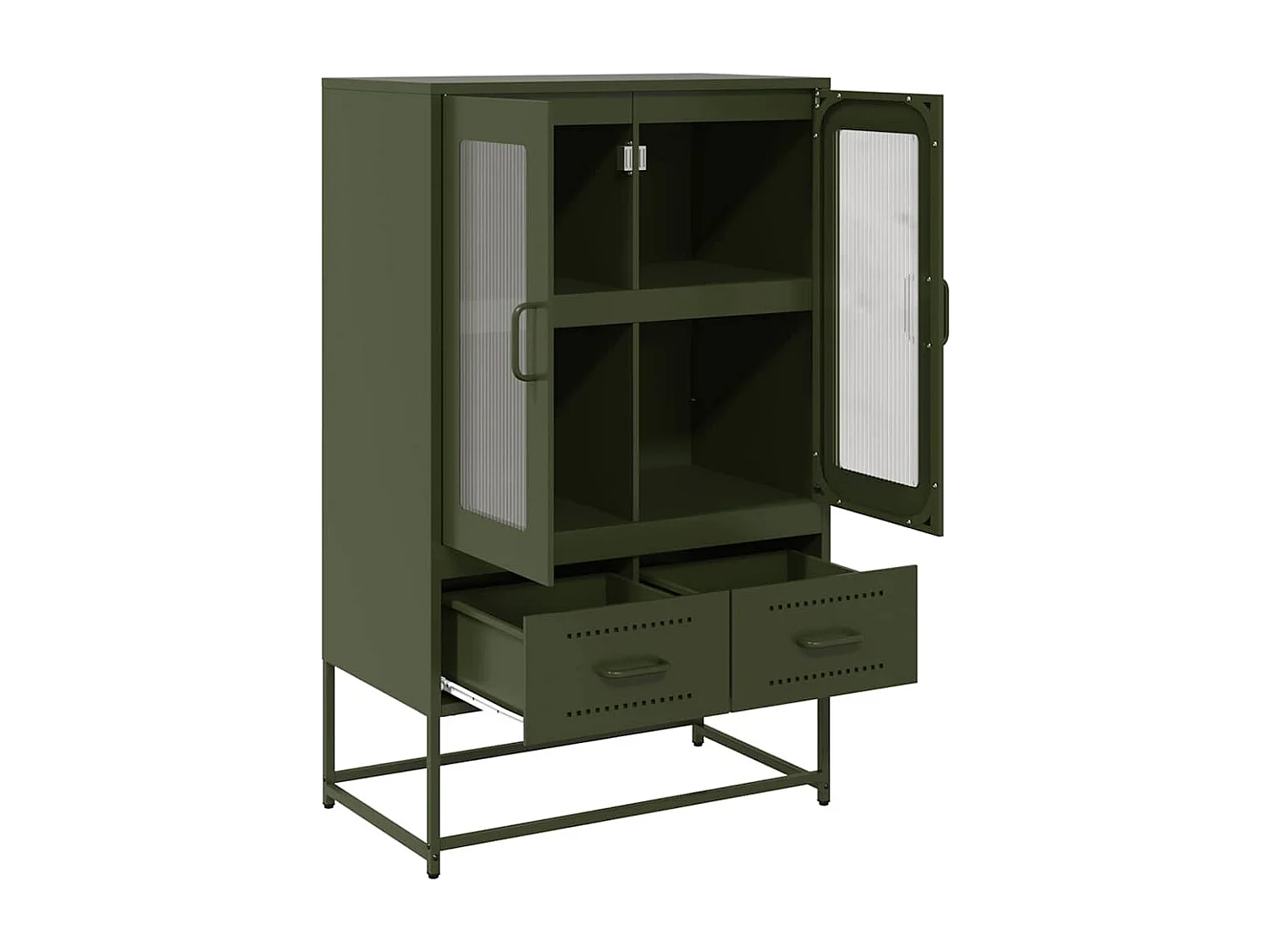 Buffet haut vert olive 68x39 x111,5 cm acier